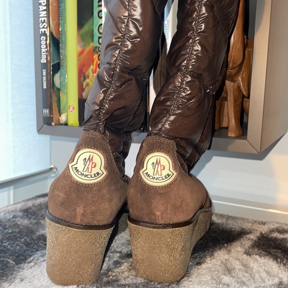 Moncler neylon/suede ankle boots with platform sole - Picture 2 of 5